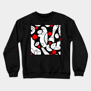 Whale Sonics White and Red on Black Crewneck Sweatshirt